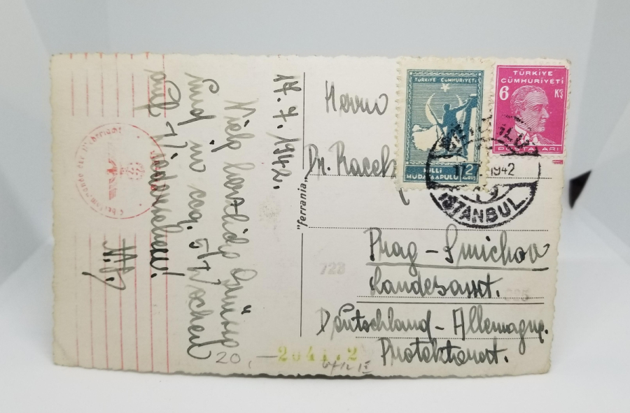 İSTANBUL ÜNİVERSİTESİ GÖRSELLİ VE NAZİ DAMGALI 2. DÜNYA SAVAŞI DÖNEMİ NADİR KARTPOSTAL