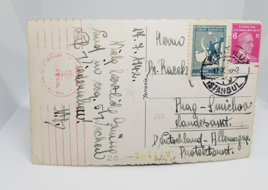 İSTANBUL ÜNİVERSİTESİ GÖRSELLİ VE NAZİ DAMGALI 2. DÜNYA SAVAŞI DÖNEMİ NADİR KARTPOSTAL