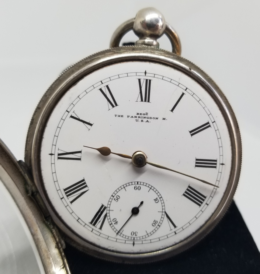 ARKADAN KURMALI GÜMÜŞ KASA NADİR TİPTE AMERİKAN CEP SAATİ