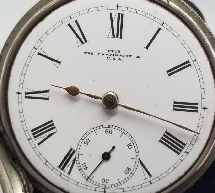 ARKADAN KURMALI GÜMÜŞ KASA NADİR TİPTE AMERİKAN CEP SAATİ