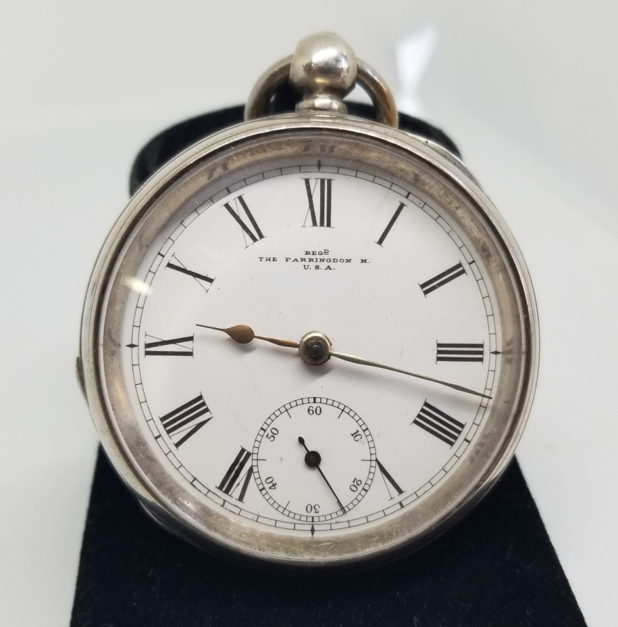 ARKADAN KURMALI GÜMÜŞ KASA NADİR TİPTE AMERİKAN CEP SAATİ