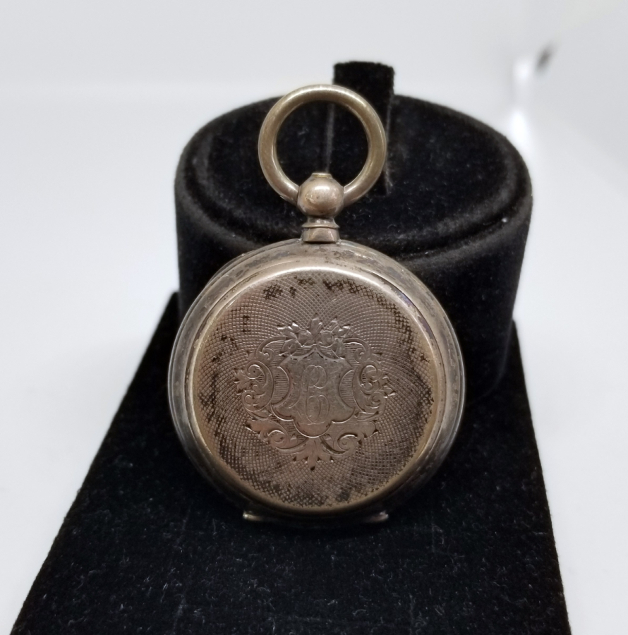 AKREP YELKOVANI LALE FORMLU ANTİKA GÜMÜŞ CEP SAATİ