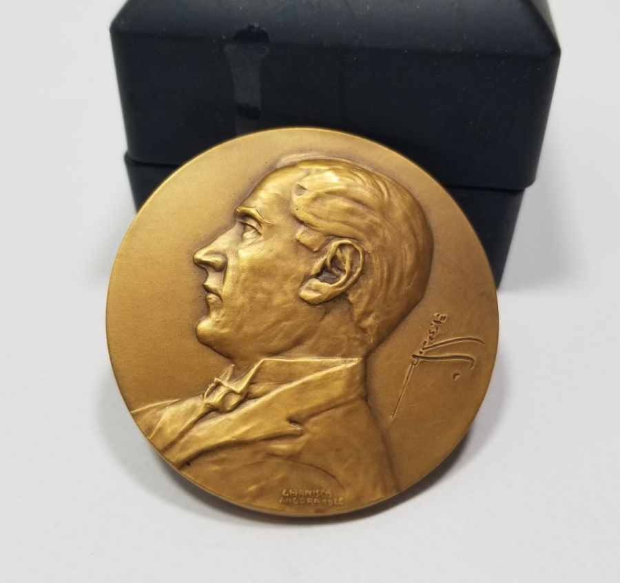 OSMANLICA GAZİ MUSTAFA KEMAL İMZALI BÜYÜK BOY ATATÜRK MADALYON