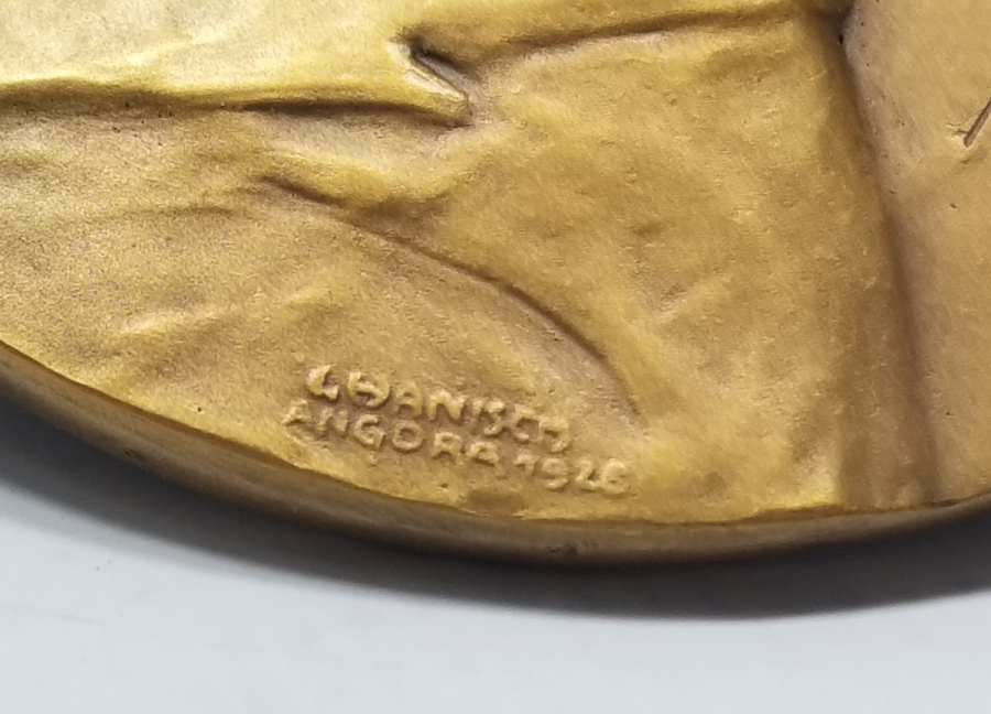 OSMANLICA GAZİ MUSTAFA KEMAL İMZALI BÜYÜK BOY ATATÜRK MADALYON