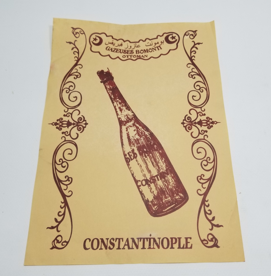 OSMANLI DÖNEMİ ÇOK NADİR BOMONTİ GAZOZ REKLAMI AFİŞİ