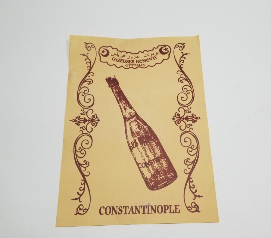 OSMANLI DÖNEMİ ÇOK NADİR BOMONTİ GAZOZ REKLAMI AFİŞİ