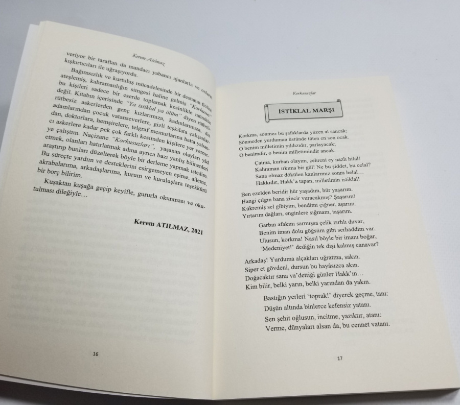 YAZAR KEREM ATILMAZ TARAFINDAN YAZILMIŞ KORKUSUZLAR İSİMLİ KİTAP