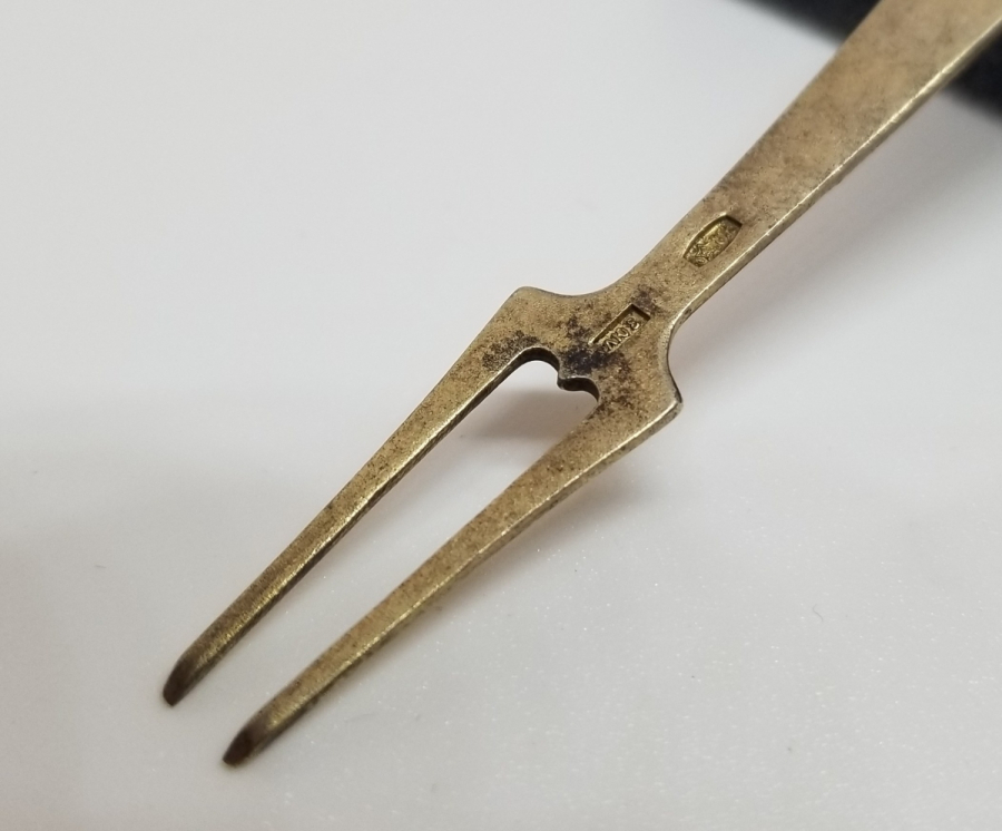 ORAK ÇEKİÇ DAMGALI ANTİKA MİNELİ RUS GÜMÜŞ PEYNİR ÇATALI