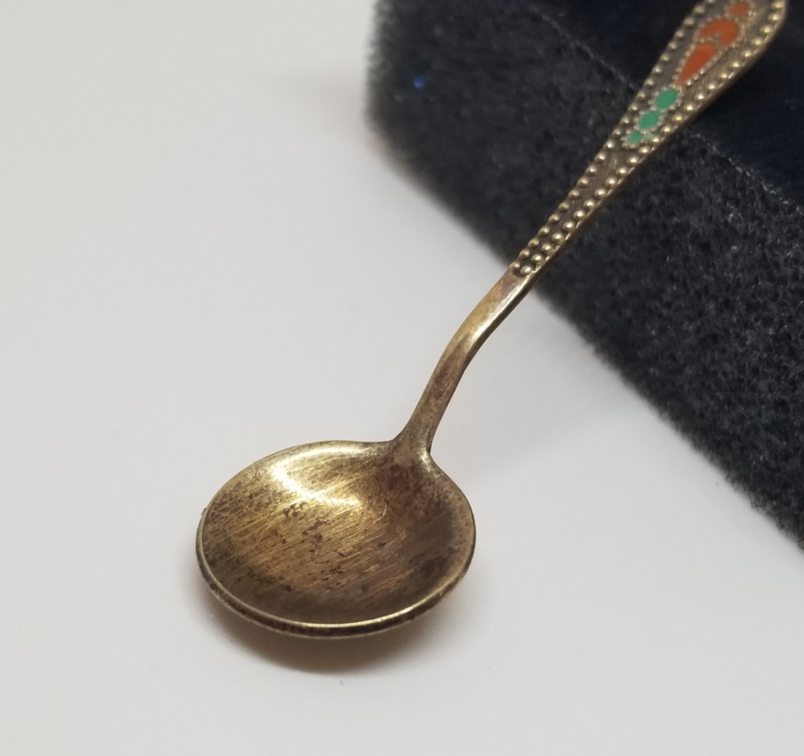 ORAK ÇEKİÇ DAMGALI ANTİKA RUS GÜMÜŞ HAYVAR KAŞIĞI