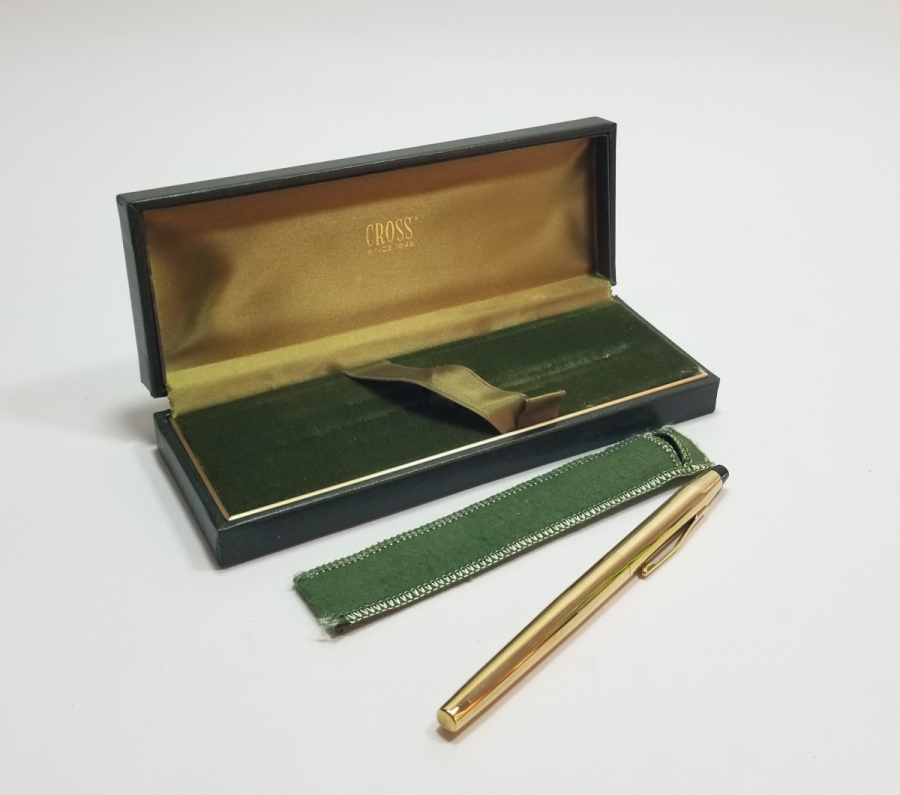 ORİJİNAL KUTUSUNDA ALTIN UÇLU ANTİKA CROSS DOLMA KALEM