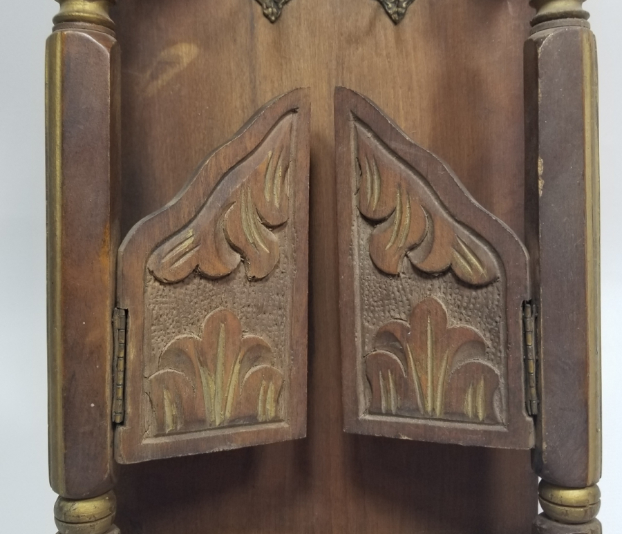 EL YAPIMI ALTIN VARAKLI ANTİKA AHŞAP ANAHTARLIK