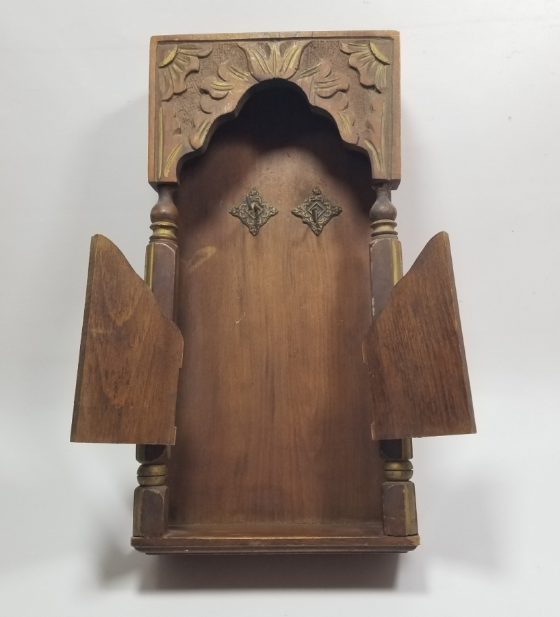 EL YAPIMI ALTIN VARAKLI ANTİKA AHŞAP ANAHTARLIK