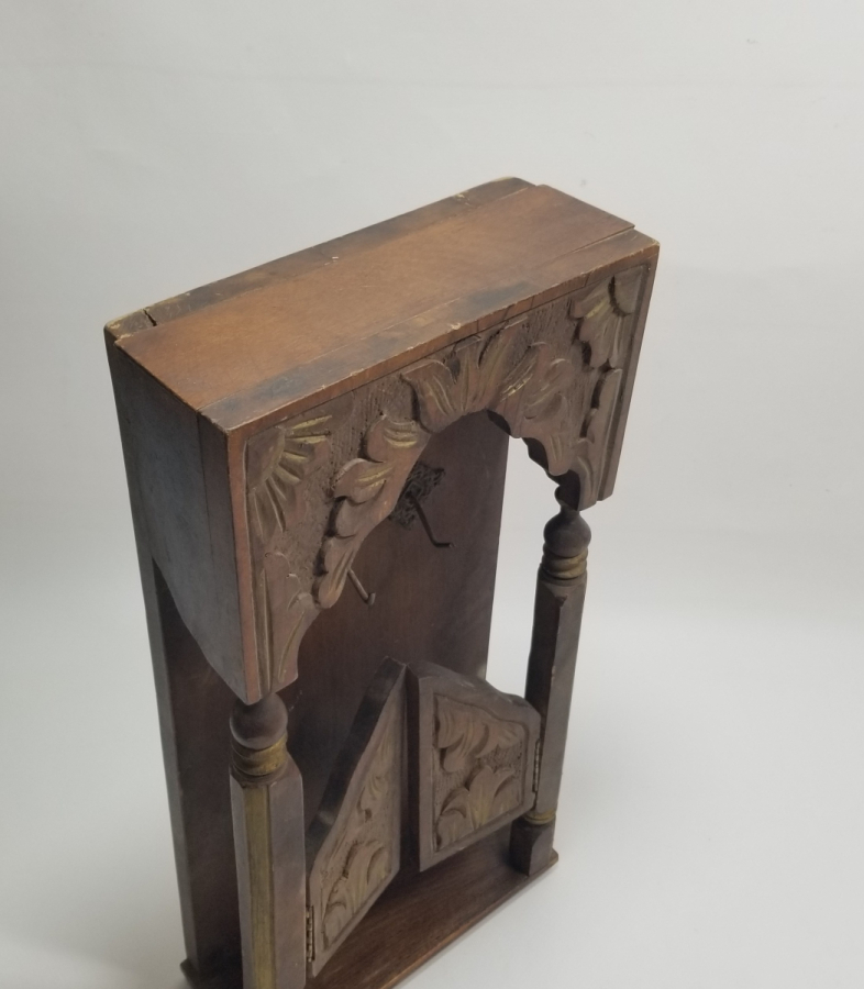 EL YAPIMI ALTIN VARAKLI ANTİKA AHŞAP ANAHTARLIK