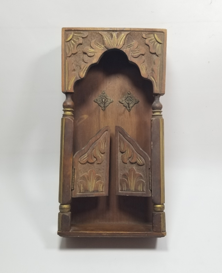 EL YAPIMI ALTIN VARAKLI ANTİKA AHŞAP ANAHTARLIK