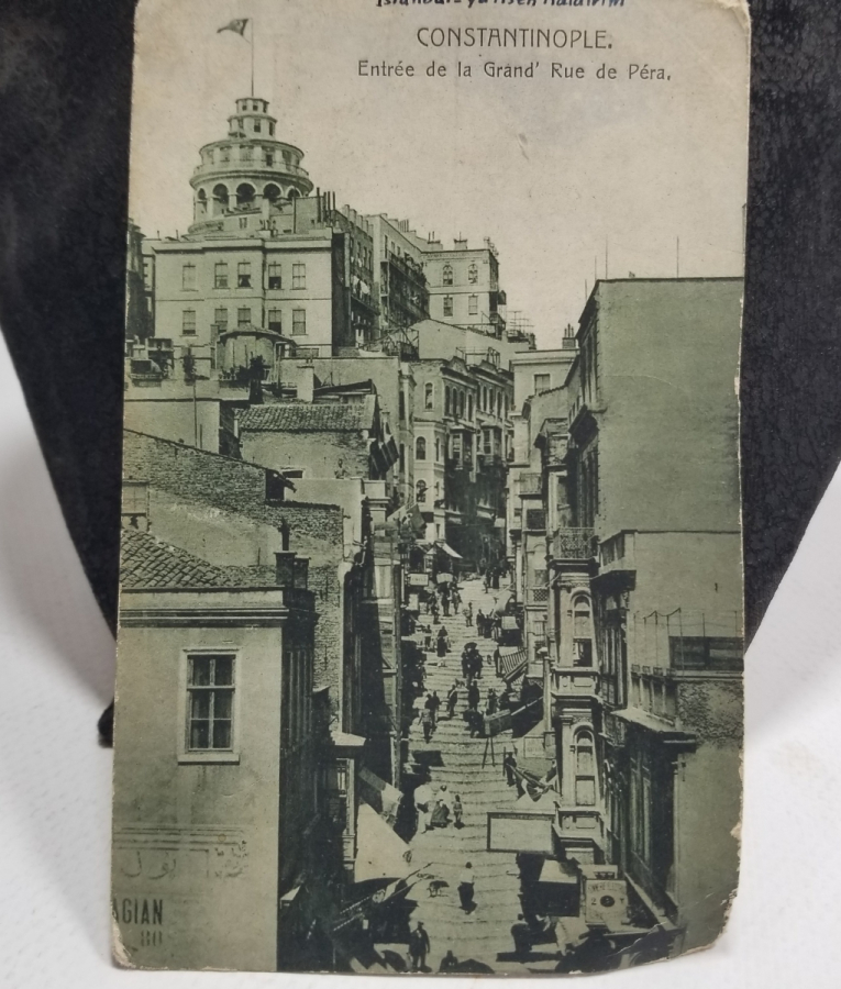 OSMANLI DÖNEMİ PERA YÜKSEK KALDIRIM GÖRSELLİ KARTPOSTAL