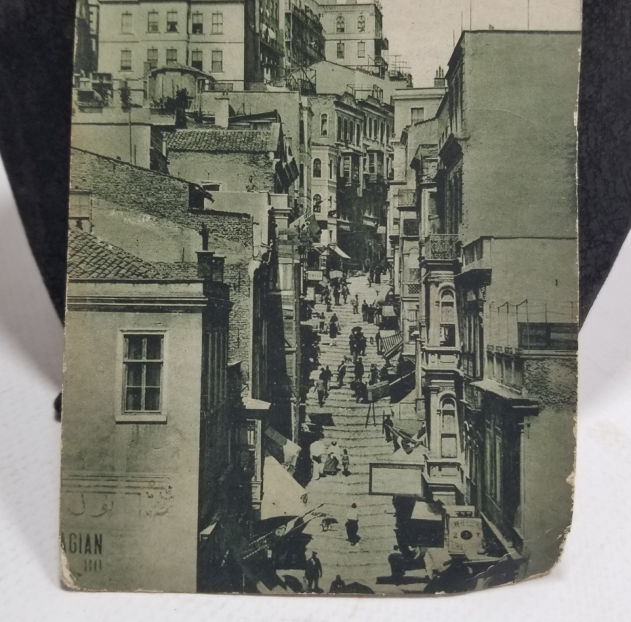OSMANLI DÖNEMİ PERA YÜKSEK KALDIRIM GÖRSELLİ KARTPOSTAL