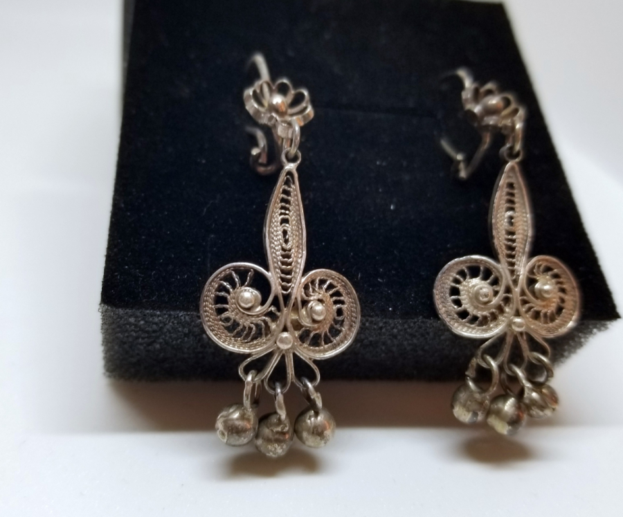 TELKARİ İŞÇİLİKLİ ÖZEL YAPIM GÜMÜŞ KÜPE