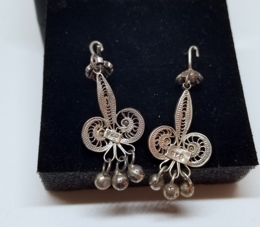 TELKARİ İŞÇİLİKLİ ÖZEL YAPIM GÜMÜŞ KÜPE