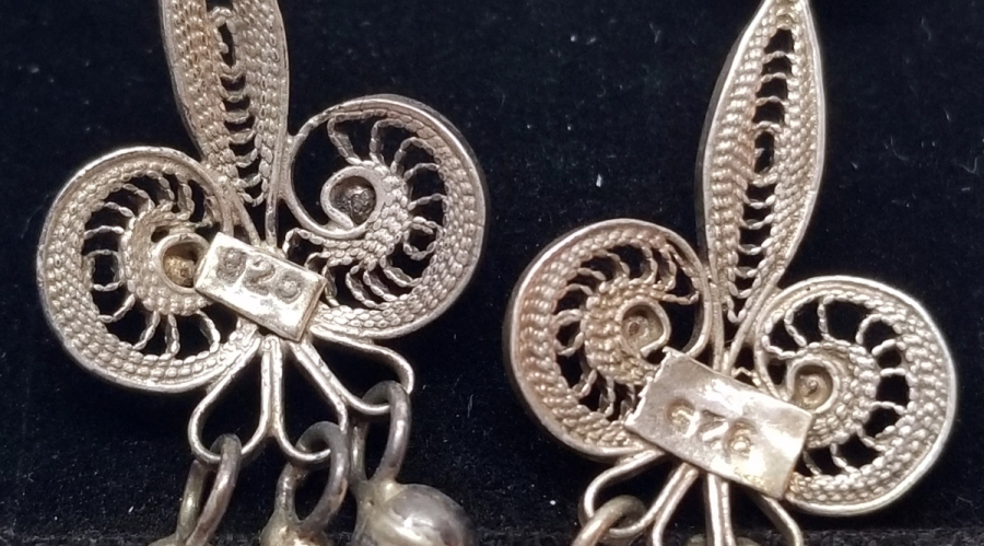 TELKARİ İŞÇİLİKLİ ÖZEL YAPIM GÜMÜŞ KÜPE