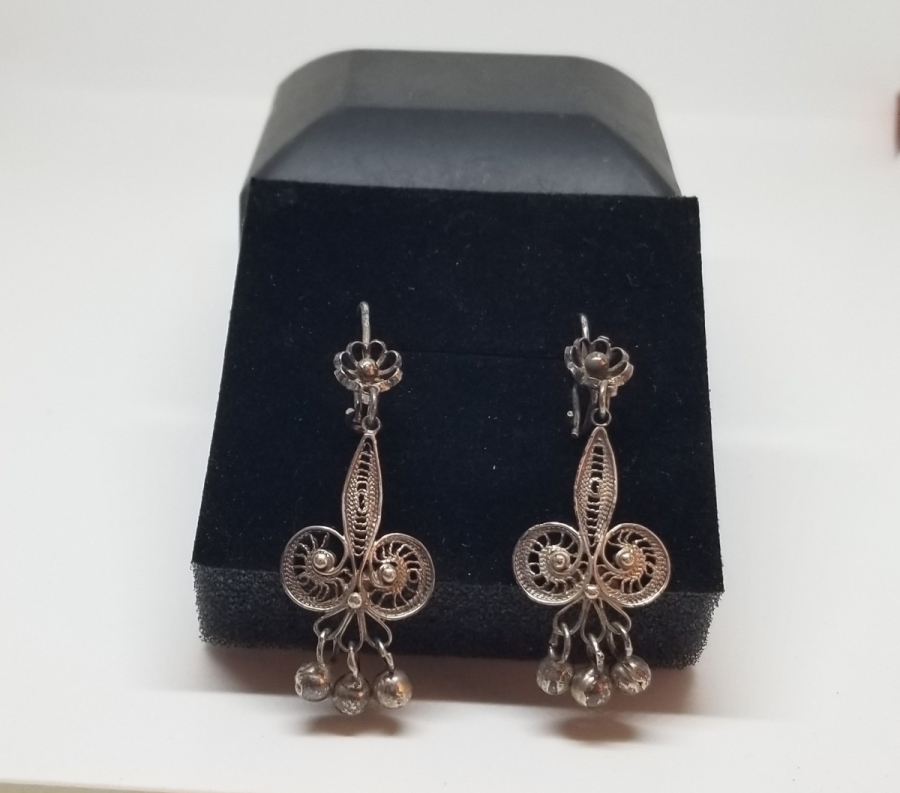 TELKARİ İŞÇİLİKLİ ÖZEL YAPIM GÜMÜŞ KÜPE