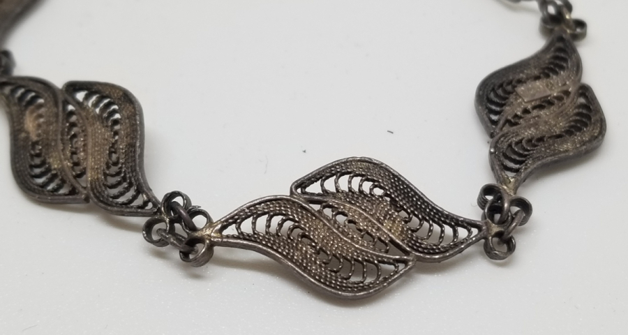 TELKARİ İŞÇİLİKLİ ÖZEL YAPIM ANTİKA GÜMÜŞ BİLEKLİK