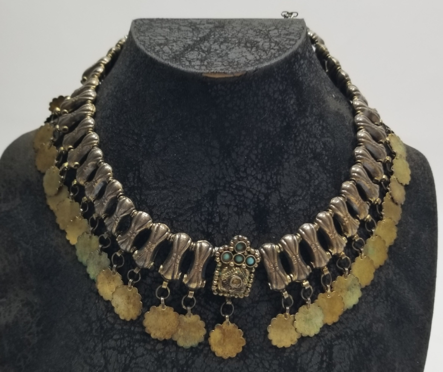 TURKUAZ TAŞLI OSMANLI DÖNEMİ GÜMÜŞ GERDANLIK - GIDIKLIK