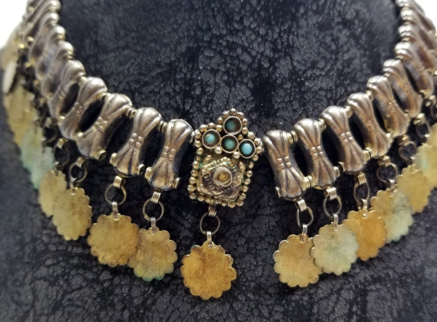 TURKUAZ TAŞLI OSMANLI DÖNEMİ GÜMÜŞ GERDANLIK - GIDIKLIK