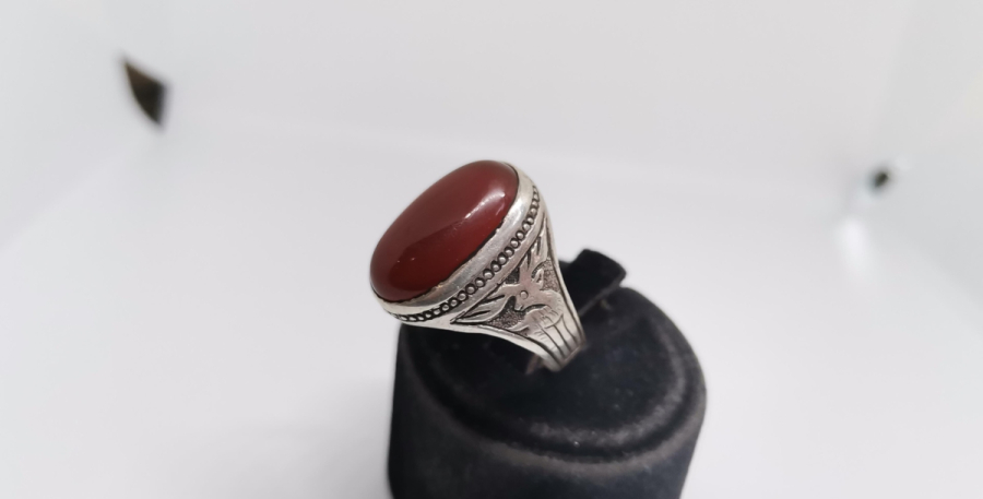 AKİK TAŞLI HAC HATIRASI GÜMÜŞ YÜZÜK