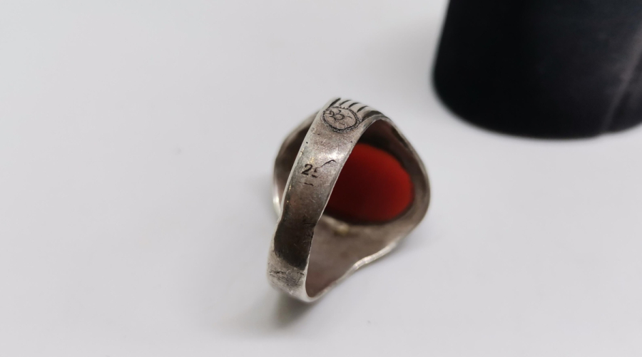 AKİK TAŞLI HAC HATIRASI GÜMÜŞ YÜZÜK