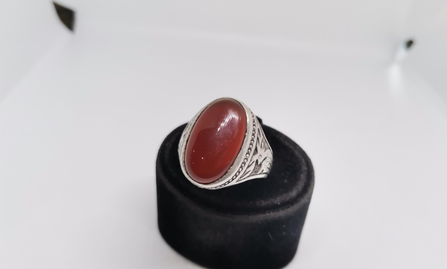 AKİK TAŞLI HAC HATIRASI GÜMÜŞ YÜZÜK