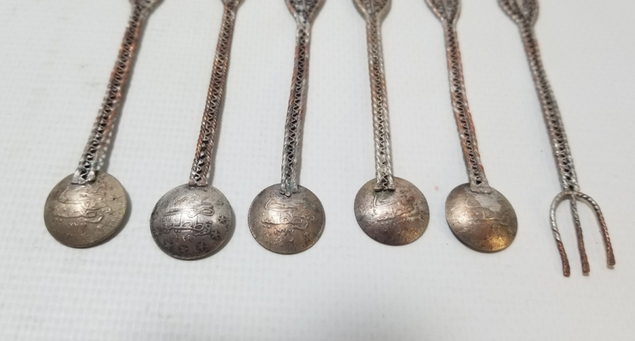 OSMANLI DÖNEMİ GÜMÜŞ KAPLAMA ÇAY TAKIMI