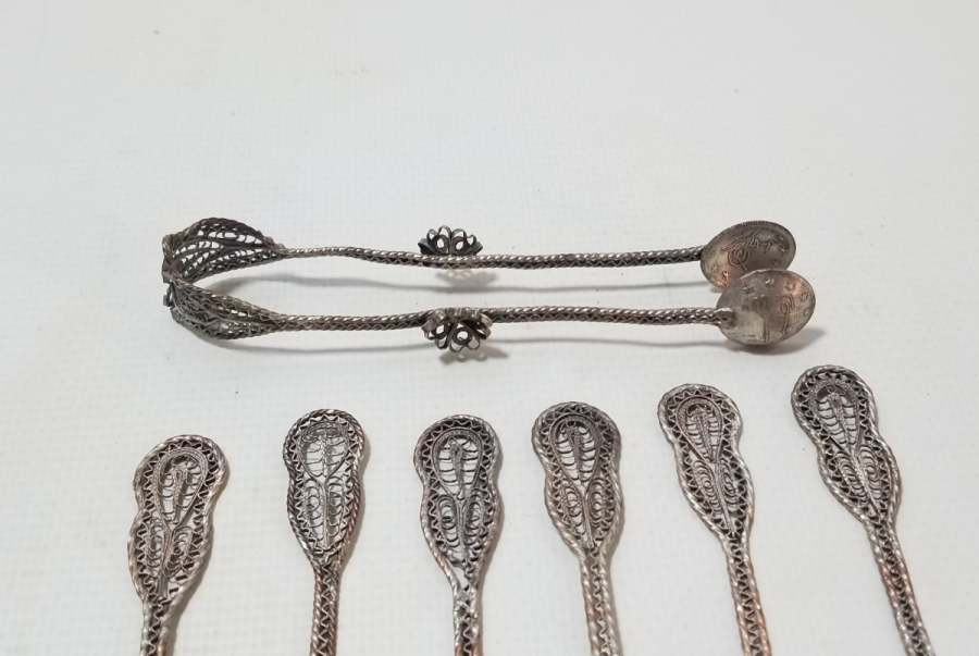 OSMANLI DÖNEMİ GÜMÜŞ KAPLAMA ÇAY TAKIMI