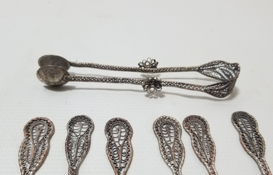 OSMANLI DÖNEMİ GÜMÜŞ KAPLAMA ÇAY TAKIMI