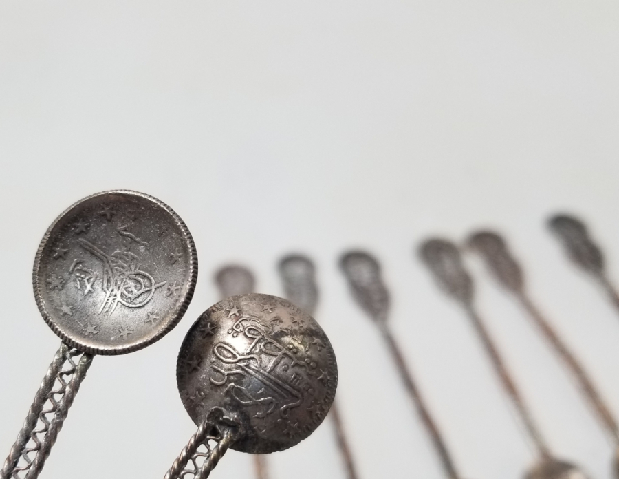 OSMANLI DÖNEMİ GÜMÜŞ KAPLAMA ÇAY TAKIMI