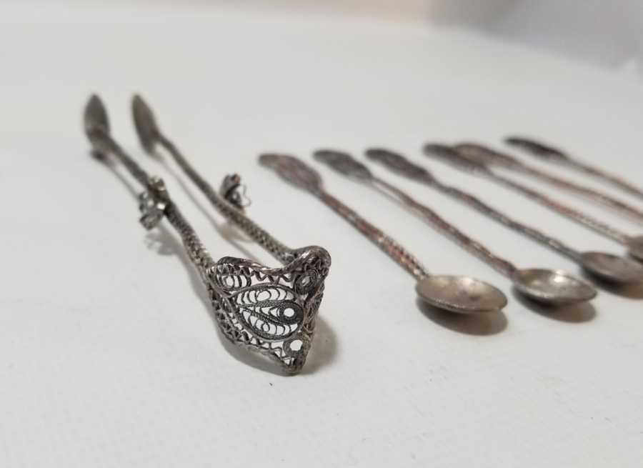 OSMANLI DÖNEMİ GÜMÜŞ KAPLAMA ÇAY TAKIMI