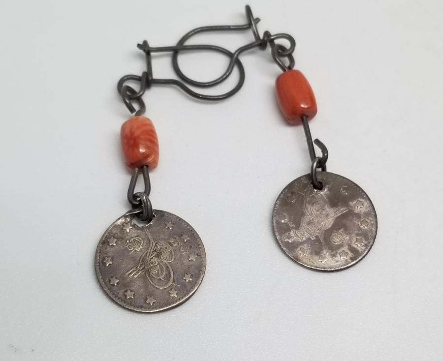 MERCAN TAŞLI VE OSMANLI PARALI OSMANLI DÖNEMİ KÜPE