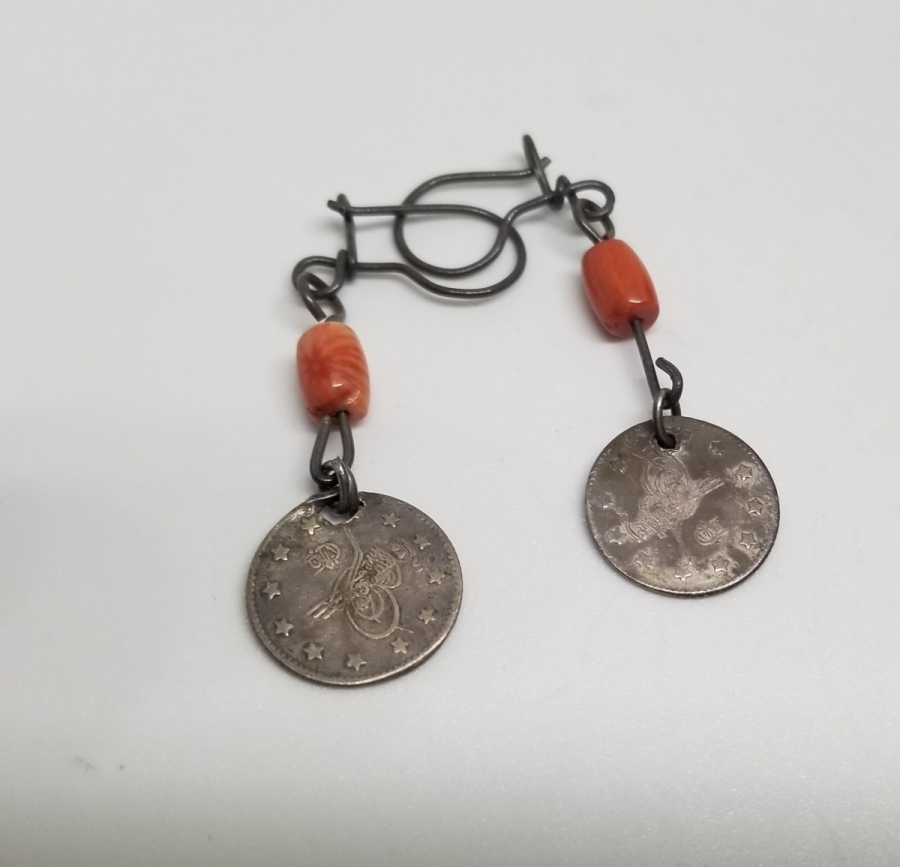 MERCAN TAŞLI VE OSMANLI PARALI OSMANLI DÖNEMİ KÜPE