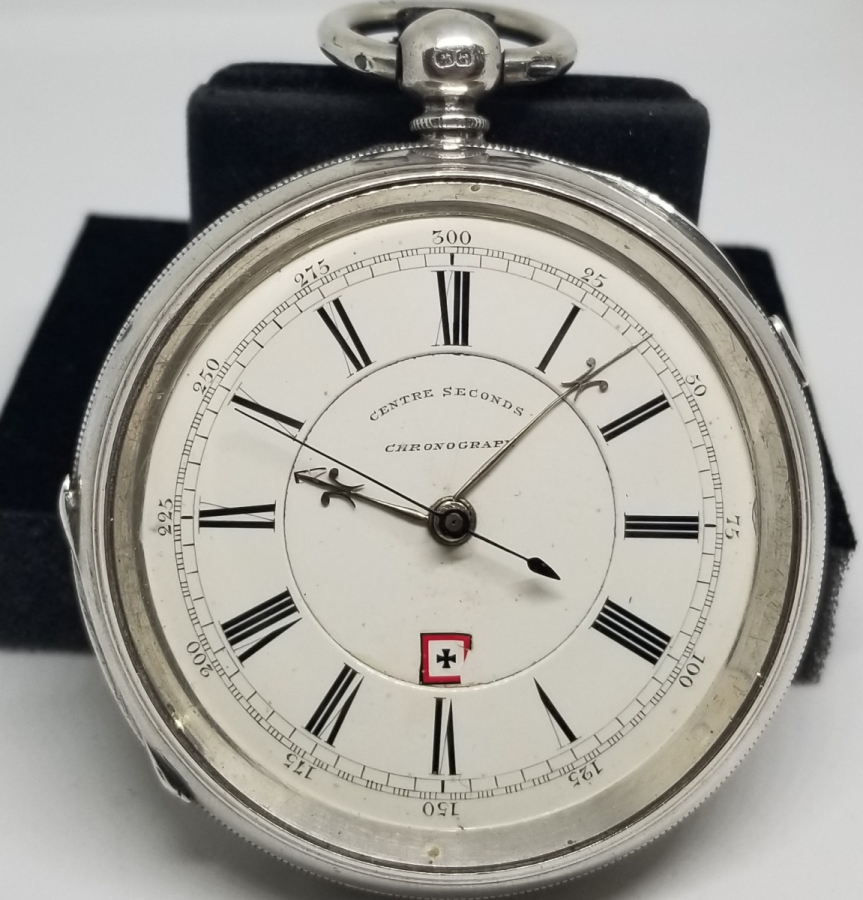 ÇOK NADİR GÜMÜŞ KASA İNGİLİZ CHRONOGRAPH CEP SAATİ