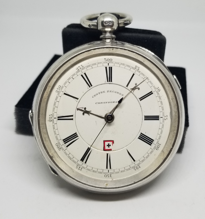 ÇOK NADİR GÜMÜŞ KASA İNGİLİZ CHRONOGRAPH CEP SAATİ