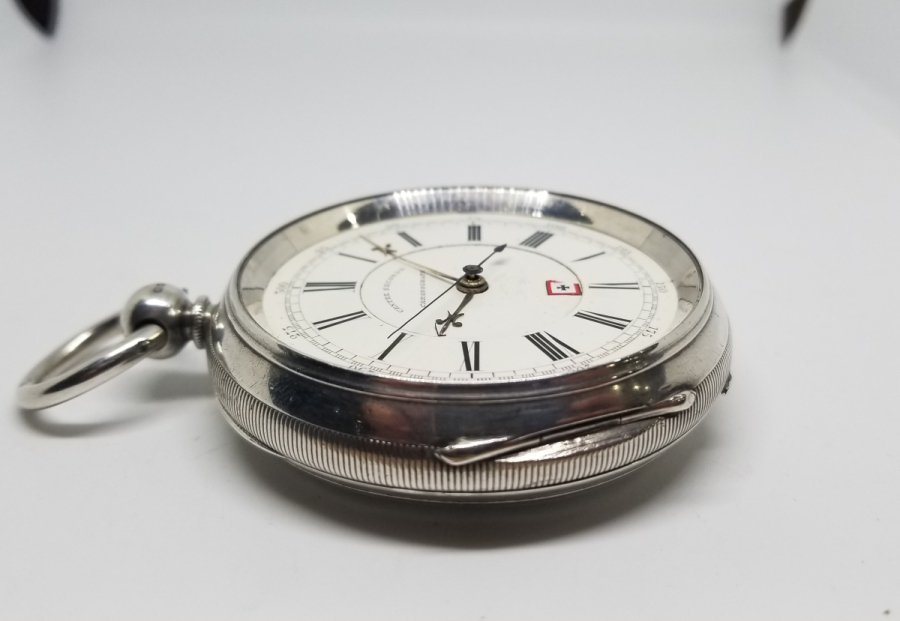 ÇOK NADİR GÜMÜŞ KASA İNGİLİZ CHRONOGRAPH CEP SAATİ