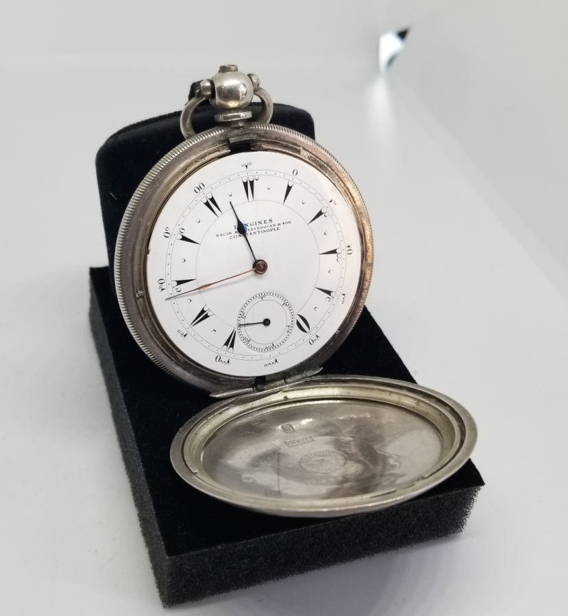NADİR TİPTE OSMANLI DÖNEMİ LONGİNES - NECİB K.DJEZVEDJİAN KURMALI CEP SAATİ
