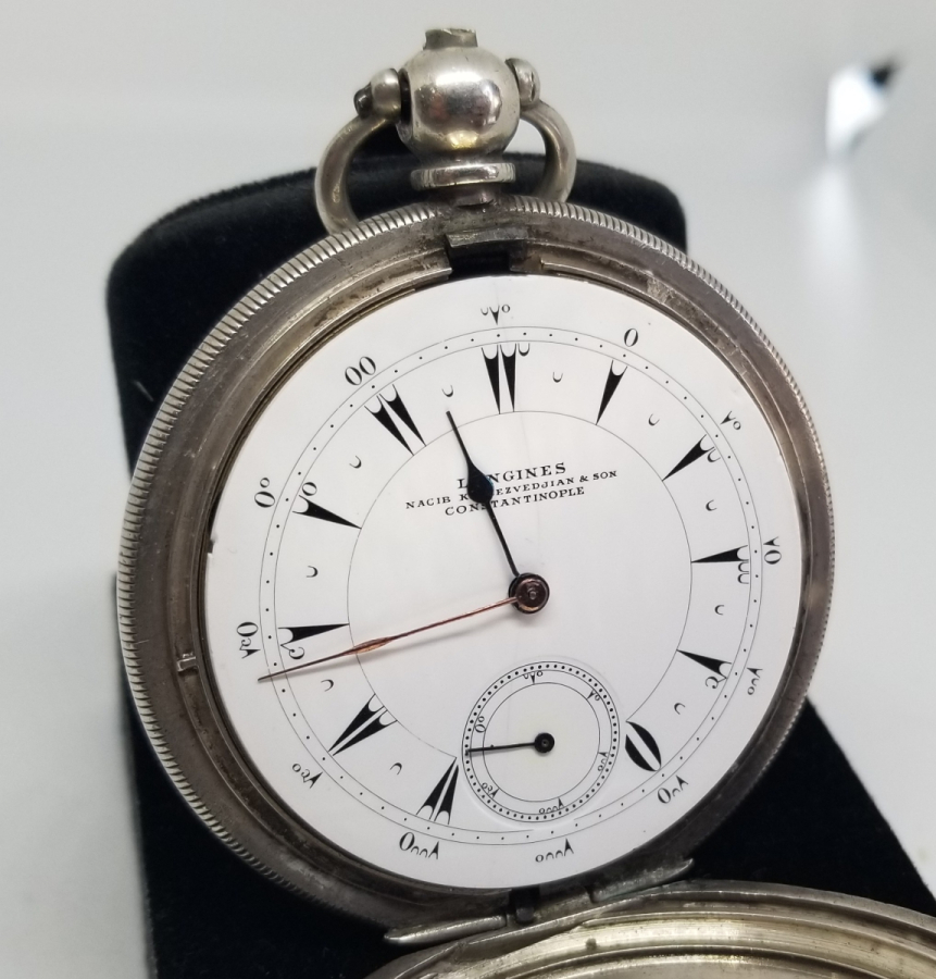 NADİR TİPTE OSMANLI DÖNEMİ LONGİNES - NECİB K.DJEZVEDJİAN KURMALI CEP SAATİ