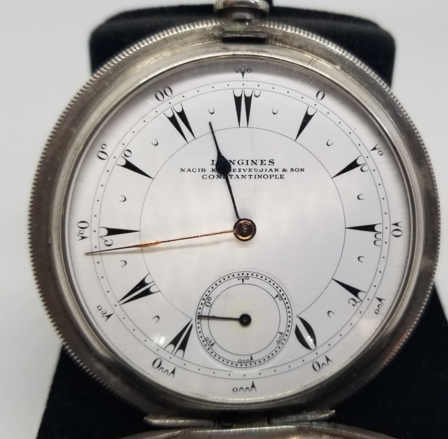NADİR TİPTE OSMANLI DÖNEMİ LONGİNES - NECİB K.DJEZVEDJİAN KURMALI CEP SAATİ