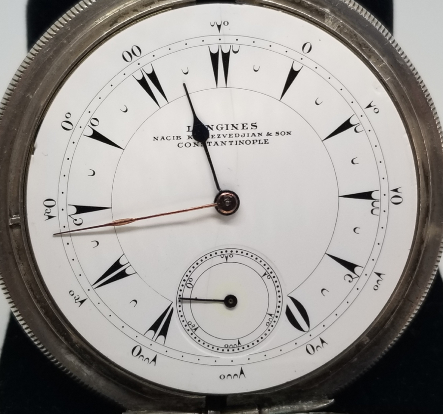 NADİR TİPTE OSMANLI DÖNEMİ LONGİNES - NECİB K.DJEZVEDJİAN KURMALI CEP SAATİ