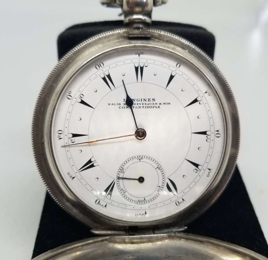 NADİR TİPTE OSMANLI DÖNEMİ LONGİNES - NECİB K.DJEZVEDJİAN KURMALI CEP SAATİ