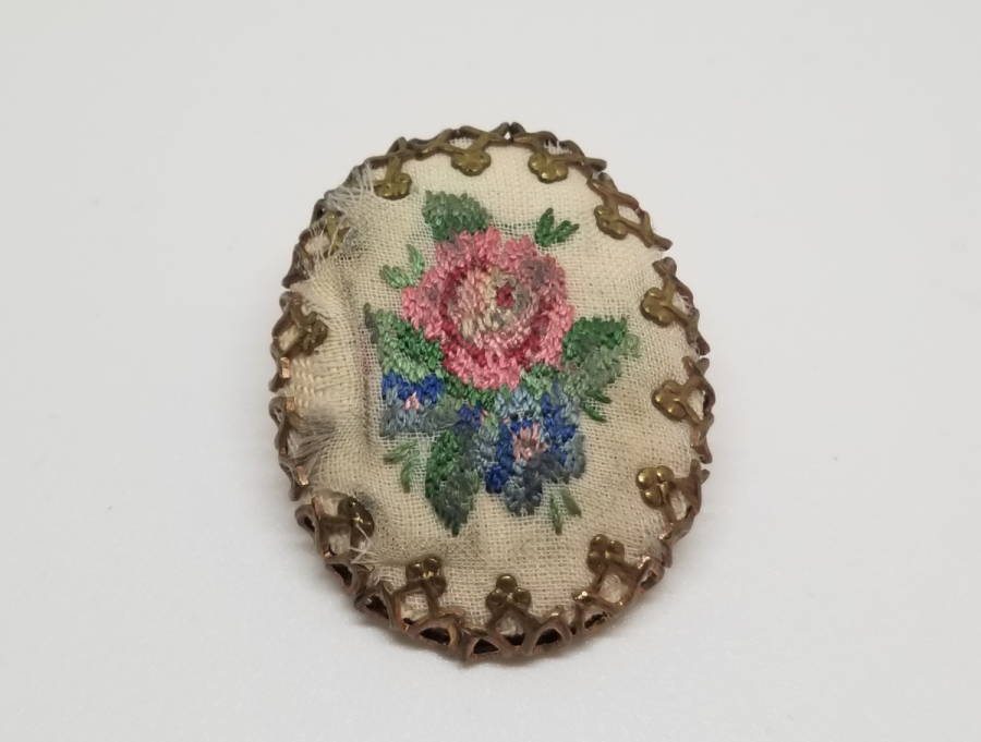 EL İŞİ ANTİKA ALTIN KAPLAMA BROŞ