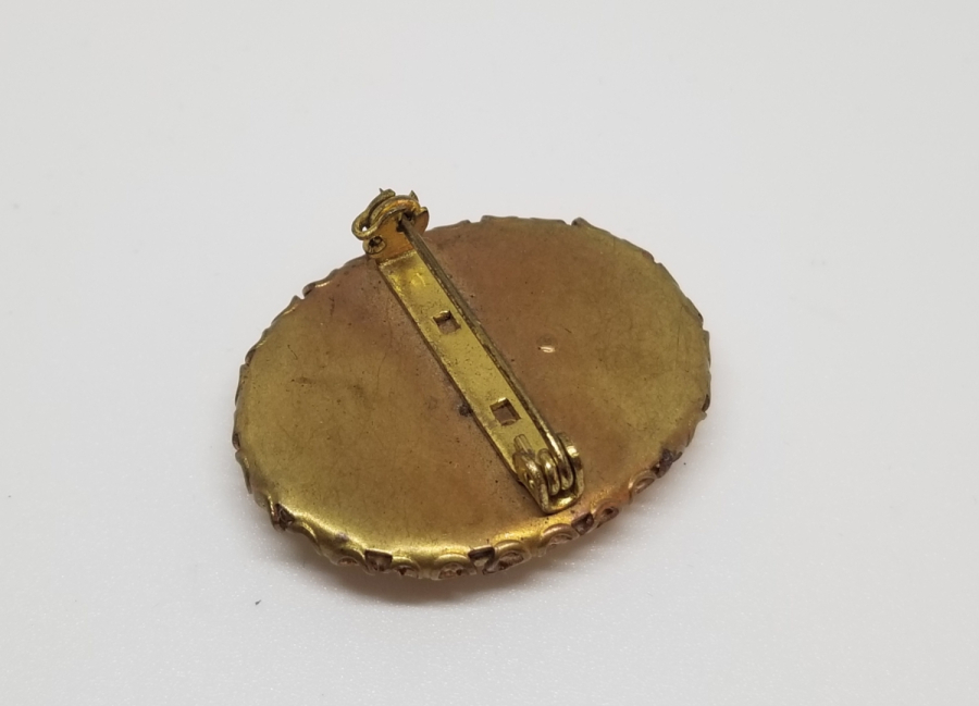 EL İŞİ ANTİKA ALTIN KAPLAMA BROŞ