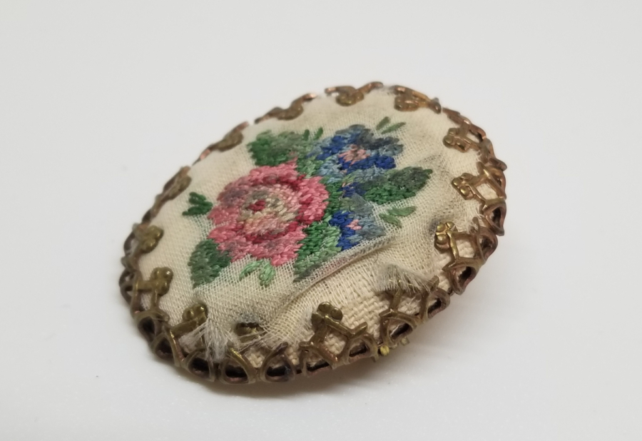 EL İŞİ ANTİKA ALTIN KAPLAMA BROŞ