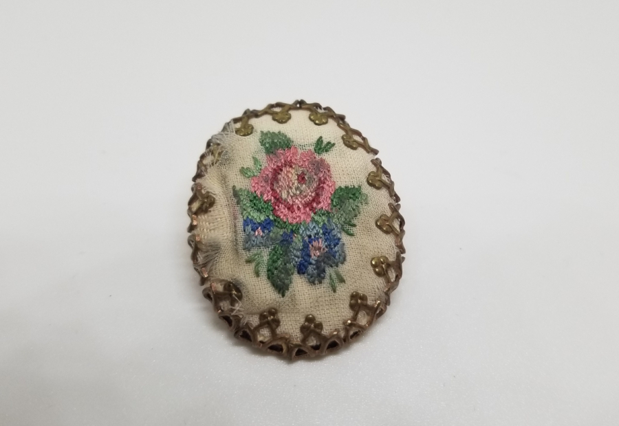 EL İŞİ ANTİKA ALTIN KAPLAMA BROŞ