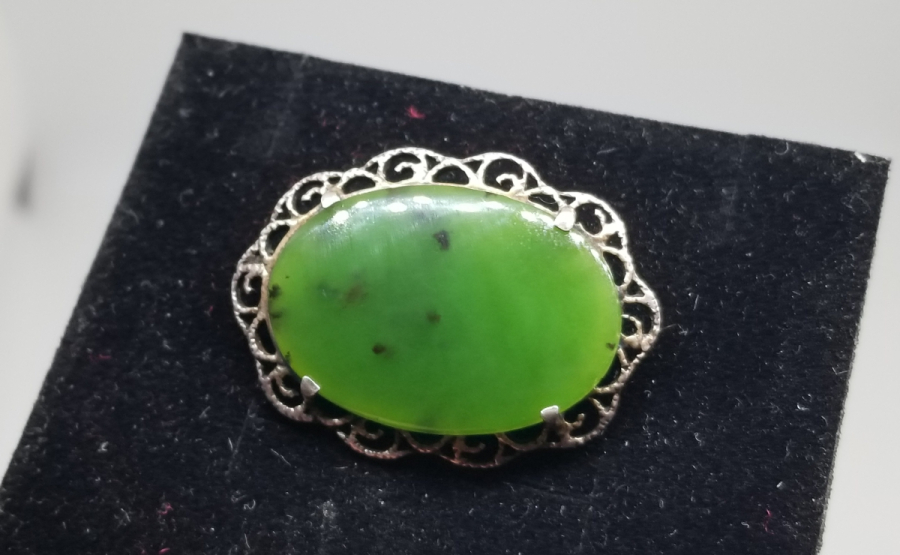 YEŞİM TAŞLI ANTİKA GÜMÜŞ BROŞ